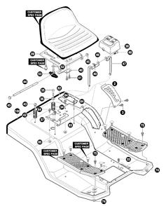 Seat And Seat Pan Diagram and Parts List for 40379X68A 2001 Briggs and Stratton Lawn Tractor
